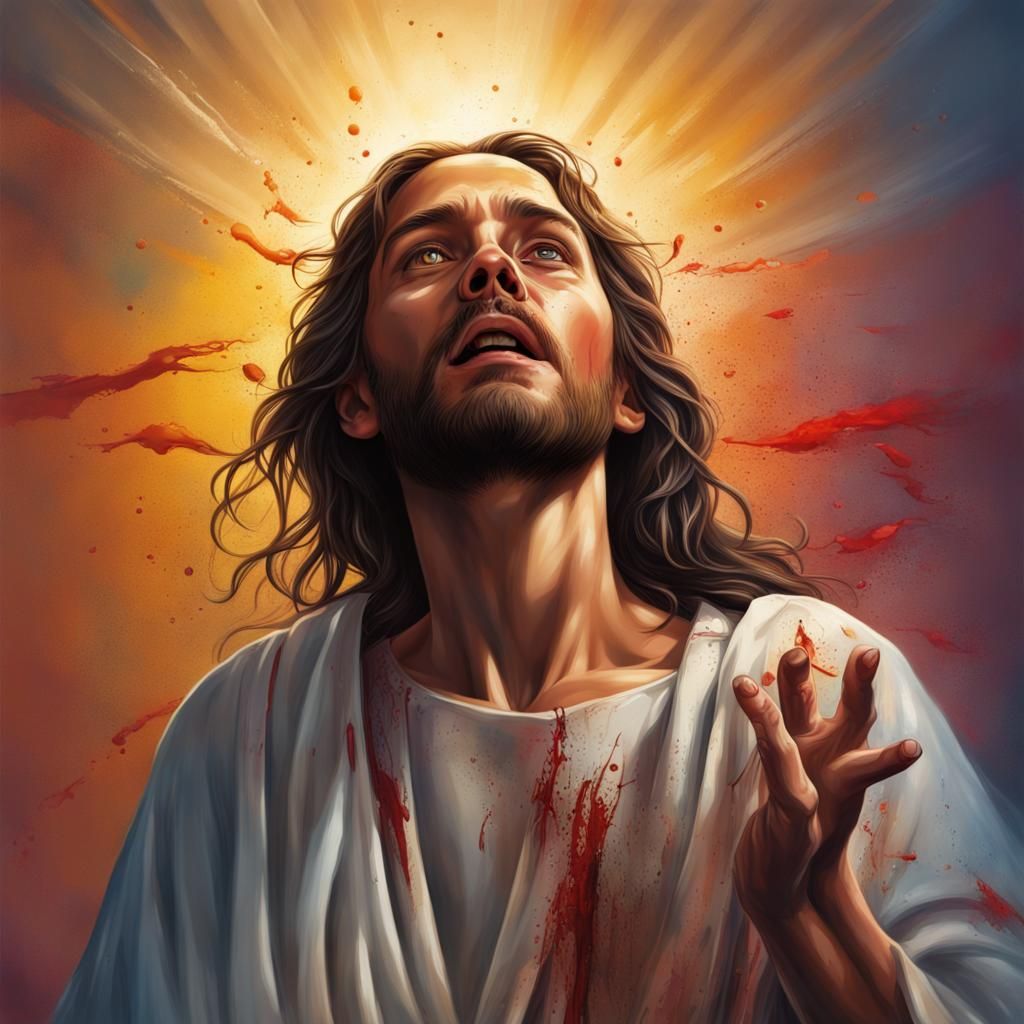 Jesus Raises Girl: Hyperrealistic Splash Art