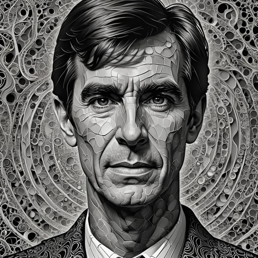 Norman Bates Manic Episode with Abstract Fractal Art