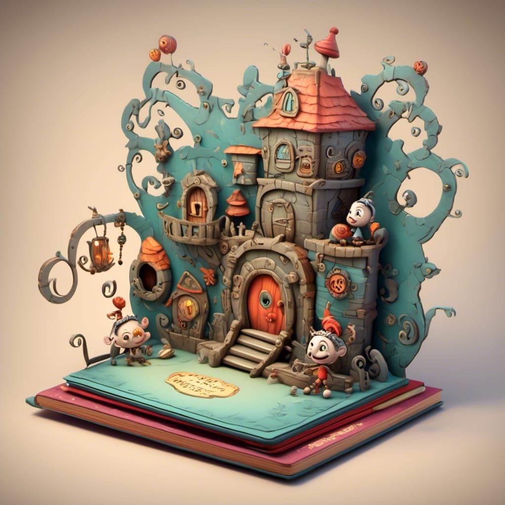 Children's Lullaby Pop-Up Story in 3D Digital Art