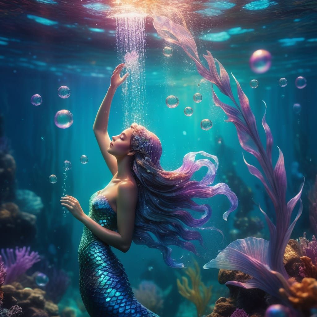 Underwater Mermaid Shower in Pastel Colors