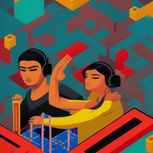 Meditators in a Tetris Arcade Machine