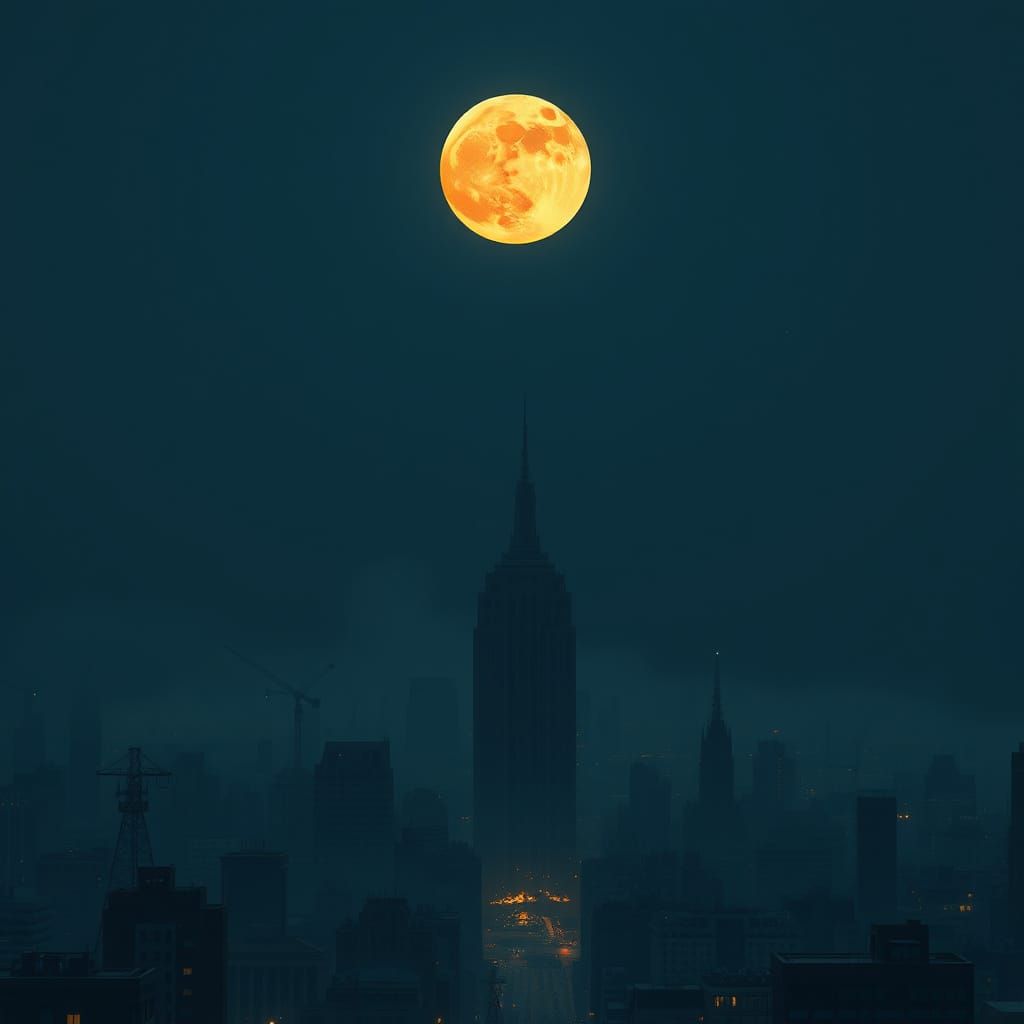 Black Moon Over Apocalyptic City