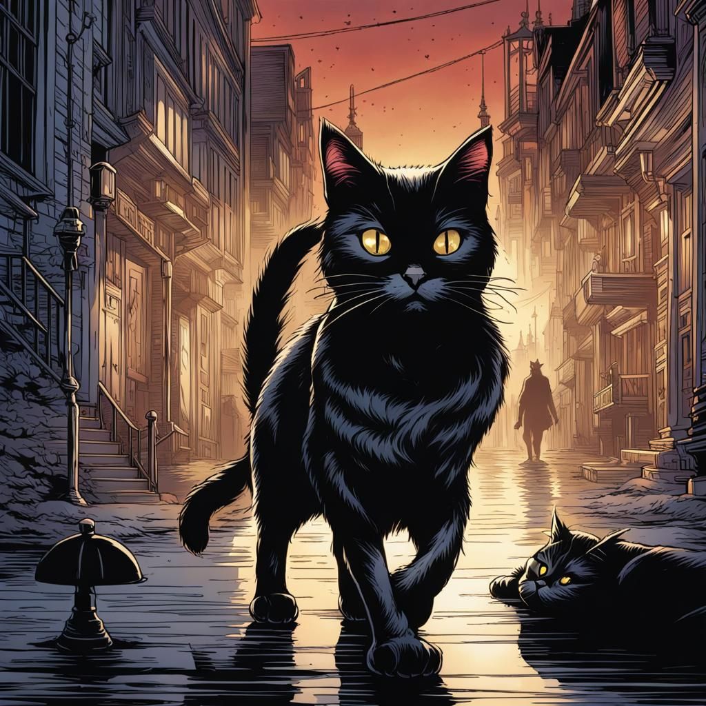 The Cat Who Walked By Herself: Comic Book Art