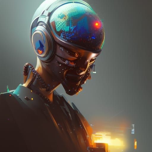 Hip Hop Robot Musician in Futuristic Sci-Fi