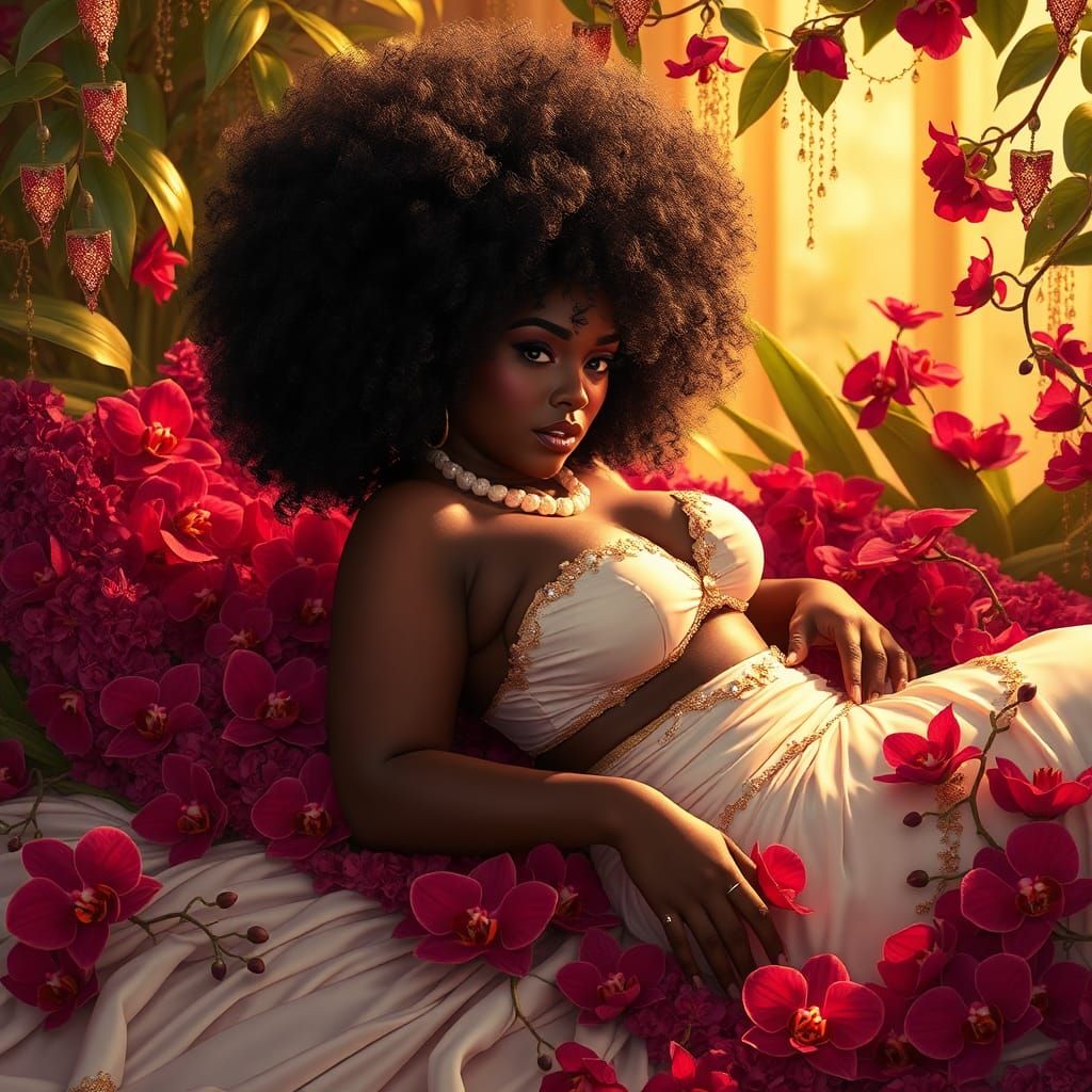 Orchid Woman: Fantasy Concept Art in 8K