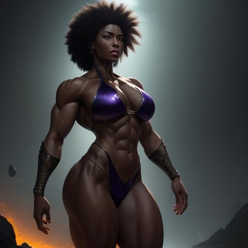 Dark Fantasy Bodybuilder exiting Pool in Dynamic Lighting