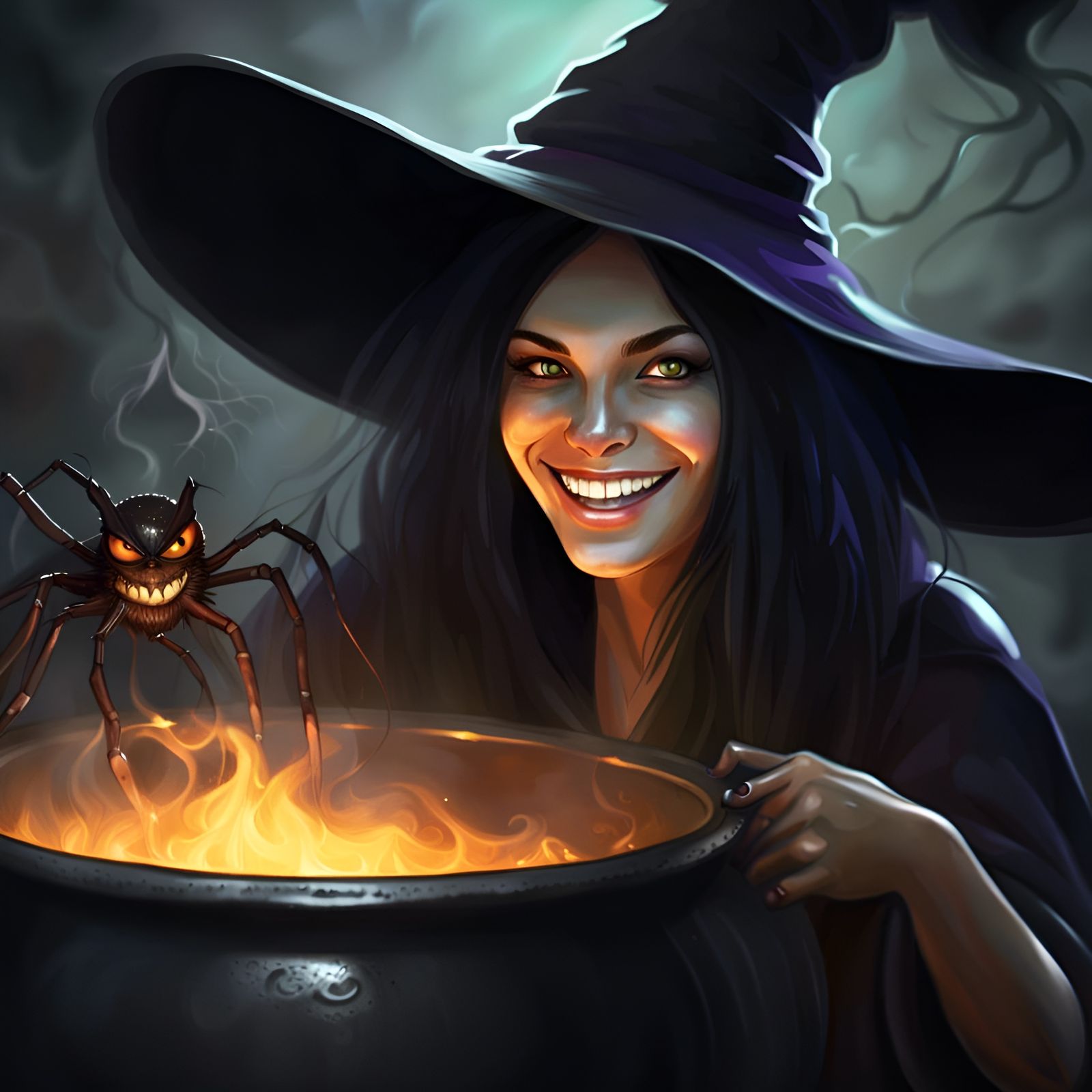 Realistic Witch with Contrasting Facial Age