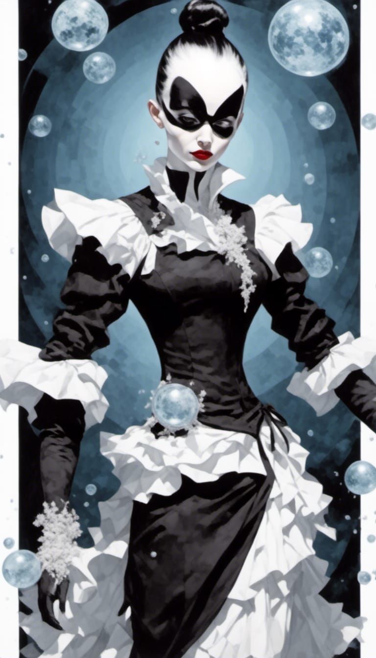 Androgynous Bartender in Cybergrunge Club