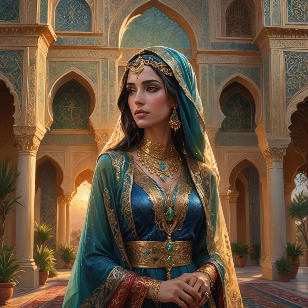 Arabian Princess Concept Art: Opulent Digital Painting