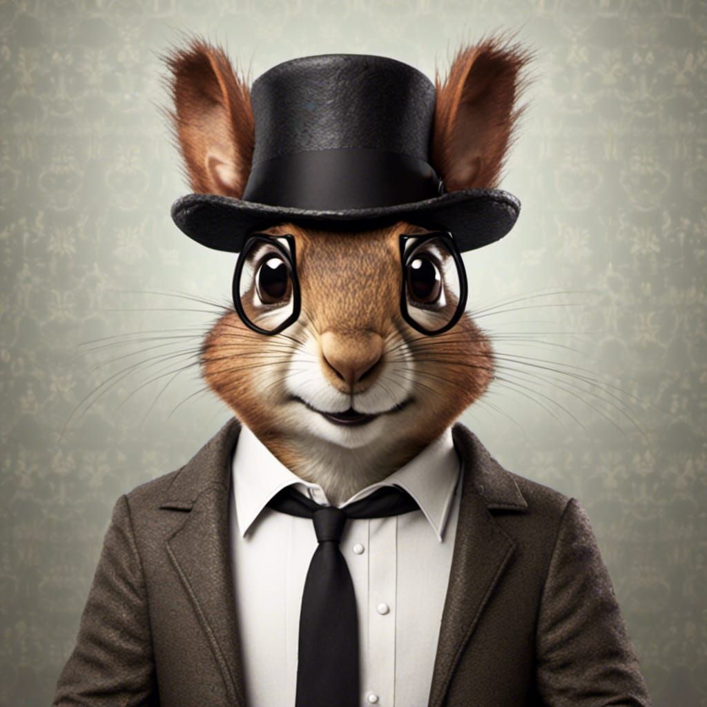 Rocky the Squirrel as Groucho Marx in Animation Style