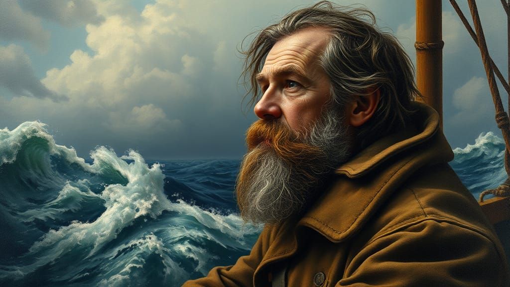 Melancholy Sailor Gazing at Sea, in Renaissance Style
