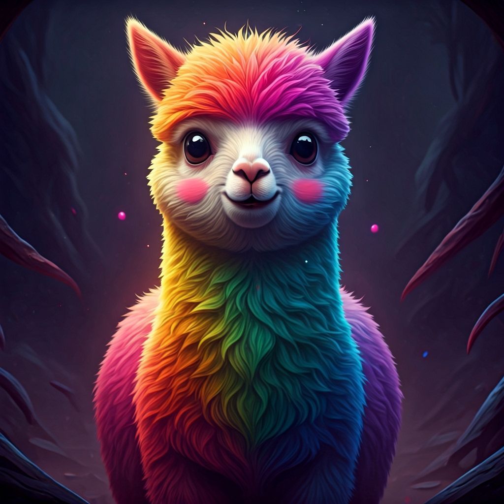 Rainbow Alpaca Splash Screen Art