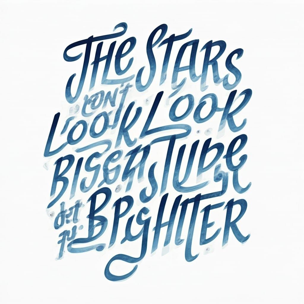 Inspirational Calligraphy: Stars Shine Brighter