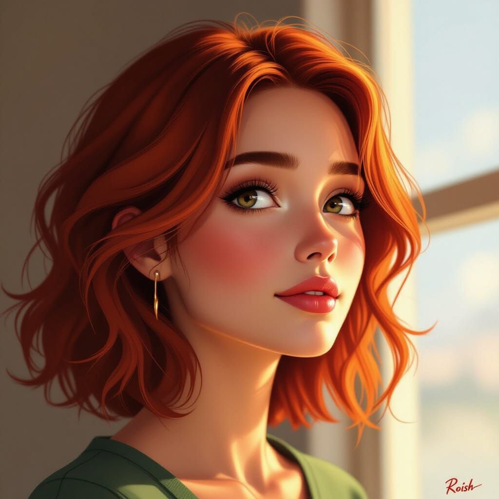 Cinematic Portrait of Auburn-Haired Kimber