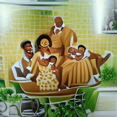 What does a happy black family look like to include a happy father, a happy mother, a happy child?