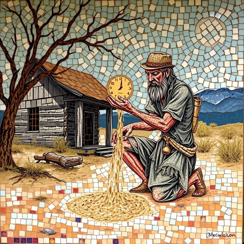 Father Time as a Mosaic Artist