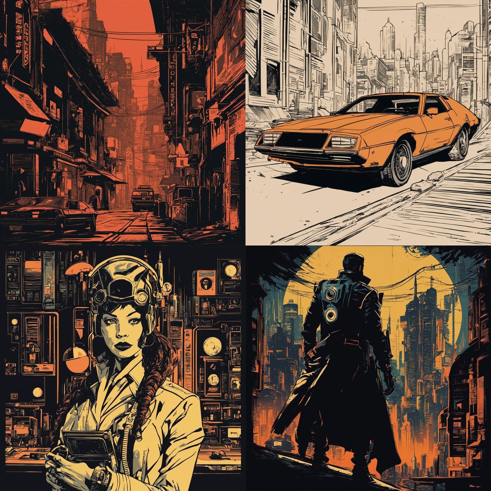 Cyberpunk Character in Comic Book Style