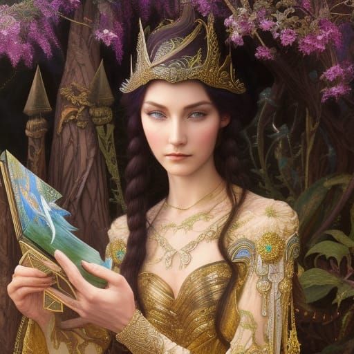 Elf Mage Portrait in Storybook Illustration Style