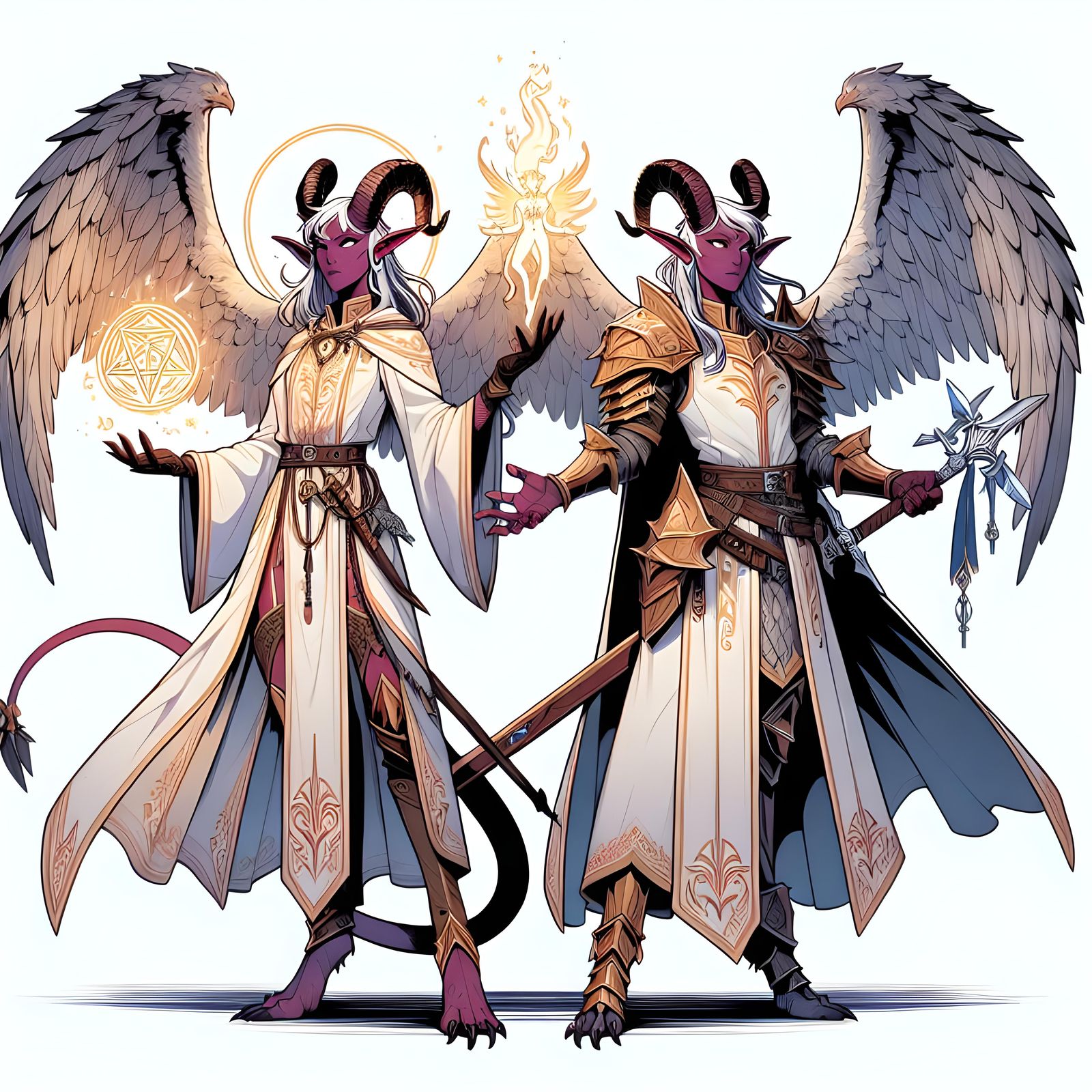 Twin Tieflings: Cleric and Paladin Sisters