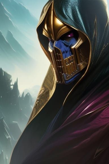 Skeletor Portrait in Hyperdetailed Concept Art Style