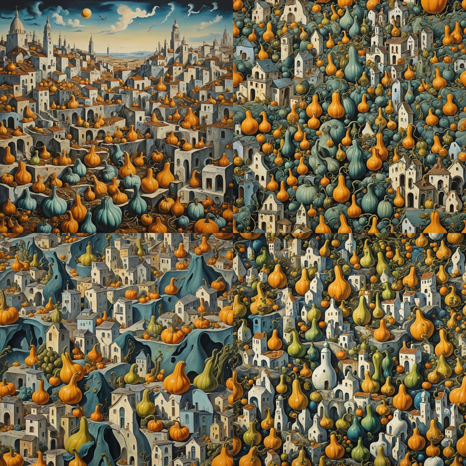 Surreal Gourd City Inspired by Salvador Dali