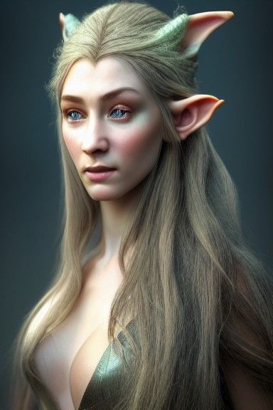 Photorealistic Elven Goddess Portrait in 8K