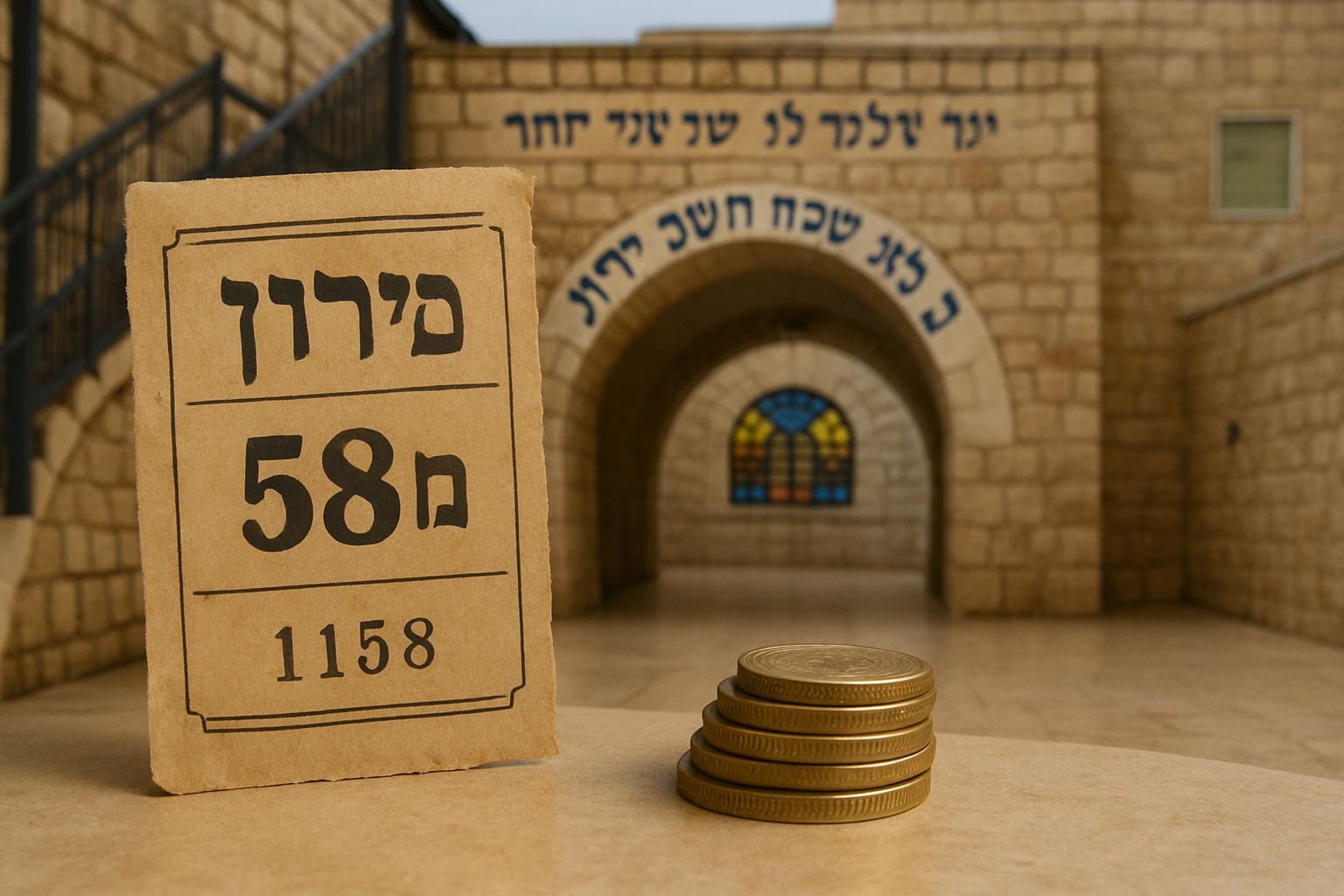 Antique Travel Ticket from Meron with Rashbi's Mark