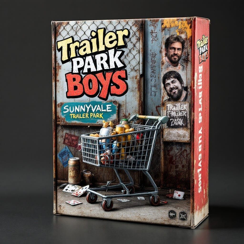 Retro Action Figure Box in Distressed Trailer Park Boys Styl...