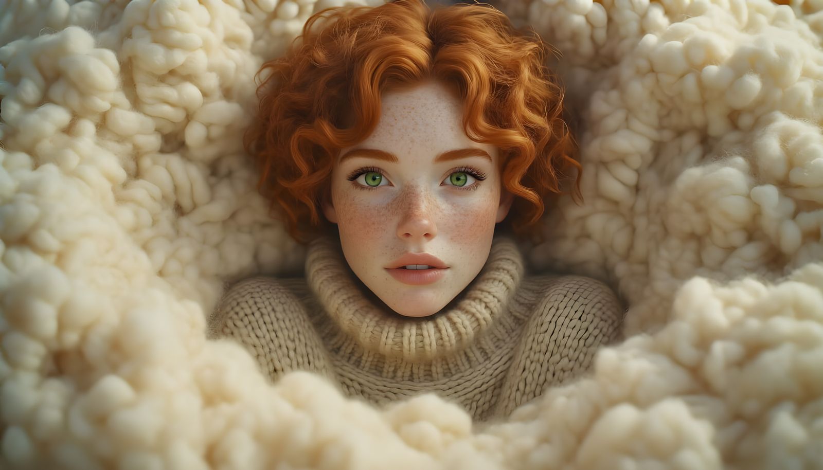 Woman in Wool Pit: Hyperdetailed Unreal Engine Portrait