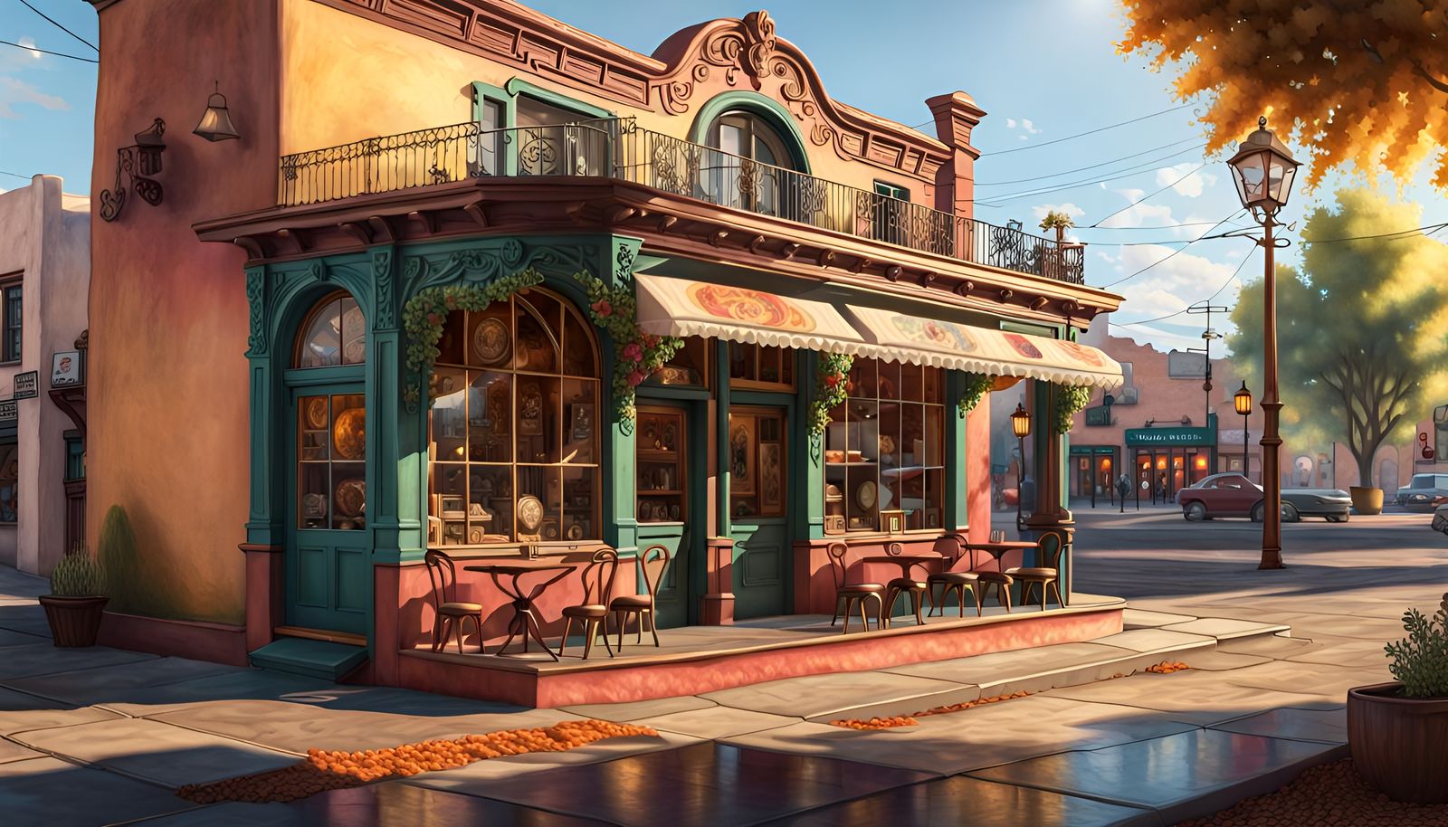 Mexican Cafe: Art Nouveau Rococo Watercolor in 8K