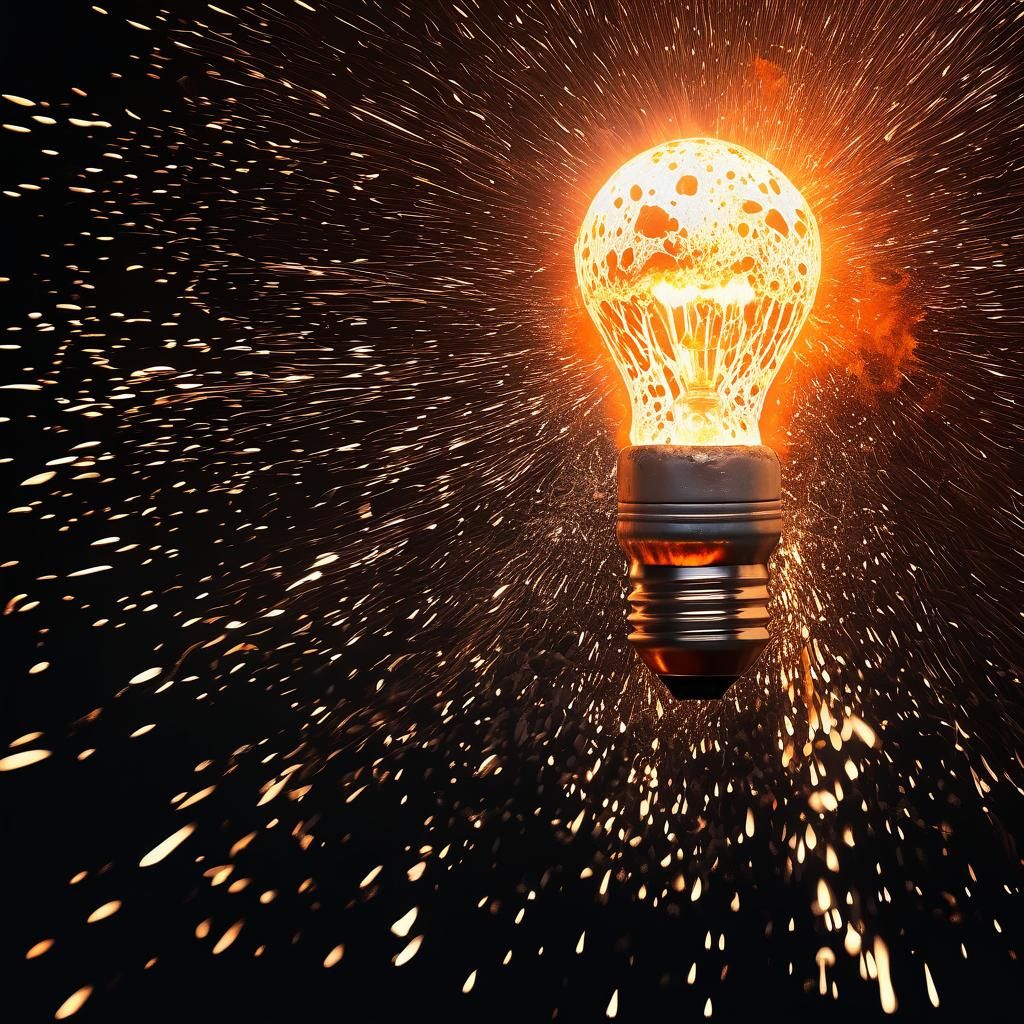 Dramatic Molten Metal Lightbulb in Fiery Explosion