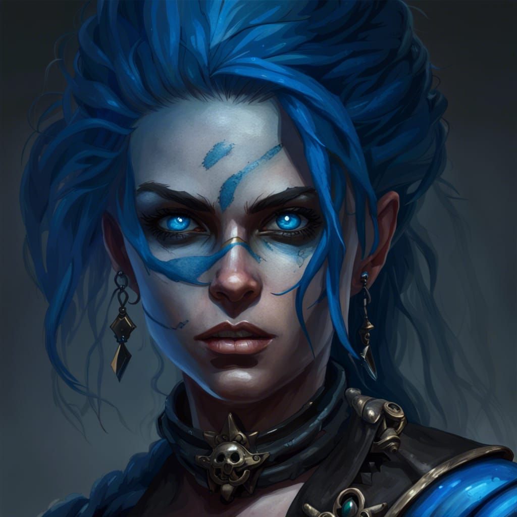 Pirate Captain with Flowing Water Hair, Hyperdetailed Portra...