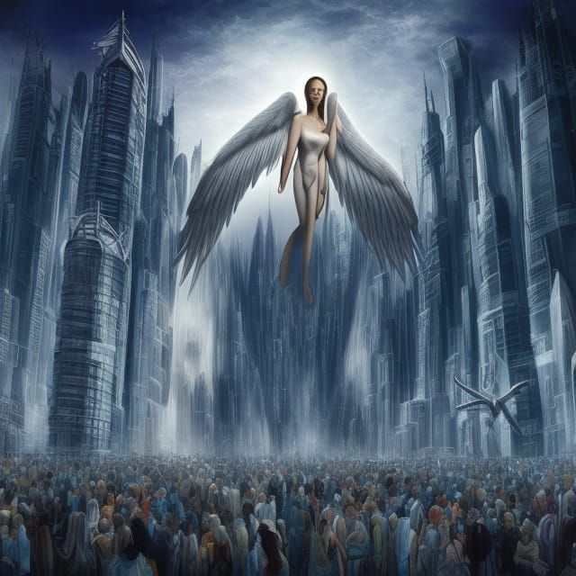 Futuristic Angel of Life and Death