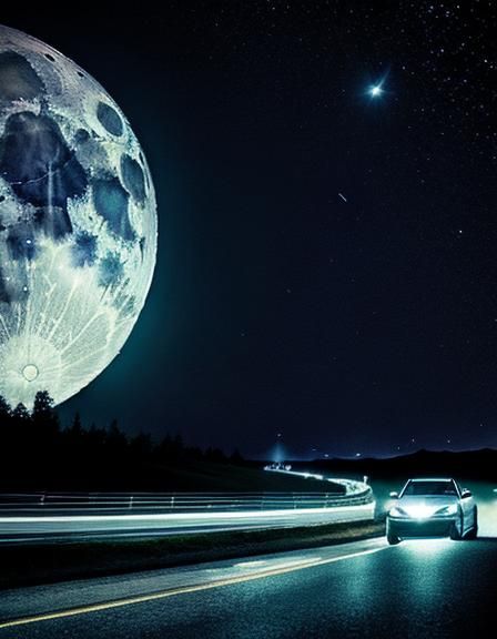 Enchanted Midnight Drive Under Starry Skies