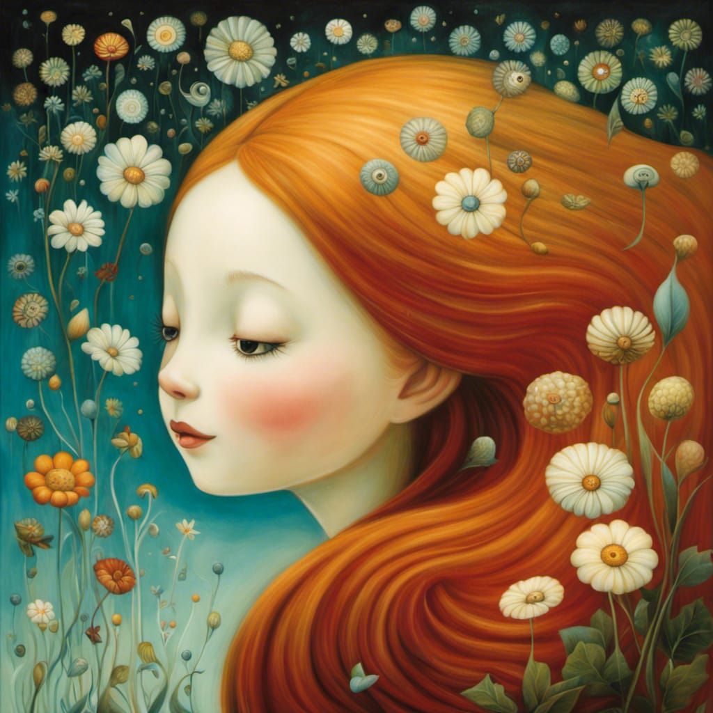 Happy Girl in Storybook Illustration Style