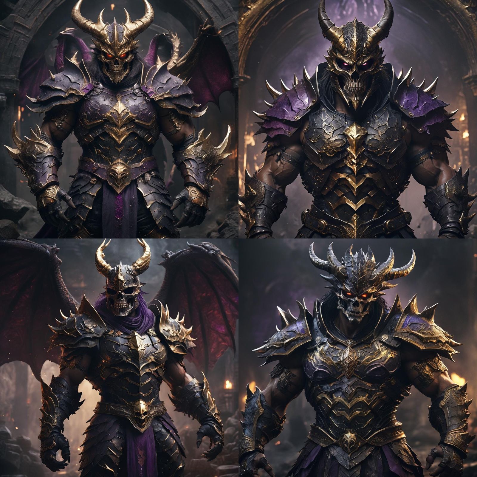 Epic Dark Fantasy Warrior in Legendary Armor