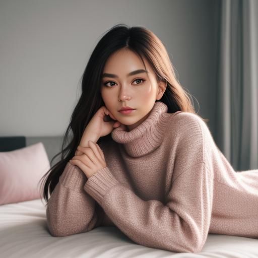 Intimate Portrait of Woman in Pink Sweater