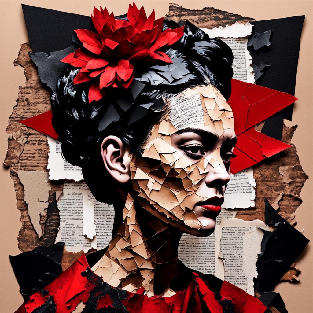 Rockstar Priestess in Mixed Media Collage