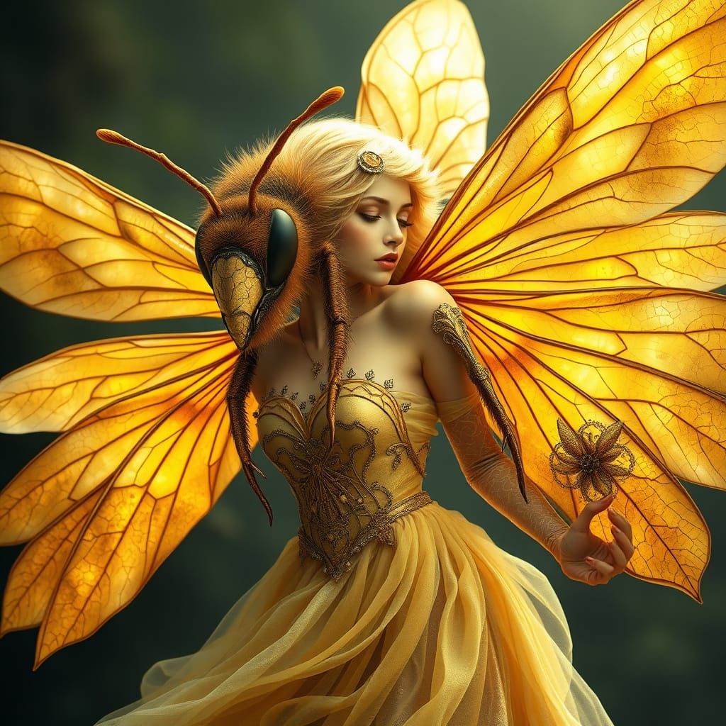 Majestic Queen Bee Goddess in Human Form