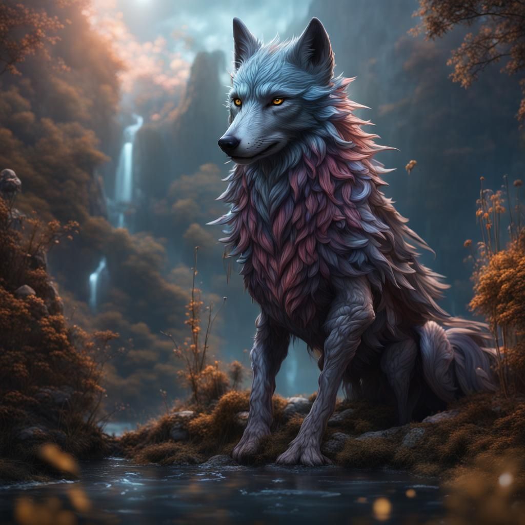 Wolf Fairy Fantasy Concept Art in 8K