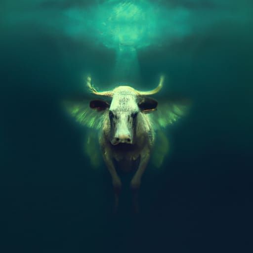 Mystic Underwater Angel: Hyperrealistic Surrealism