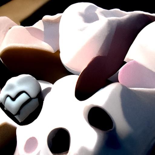 Crying Marshmallows in 3D Rendering Style