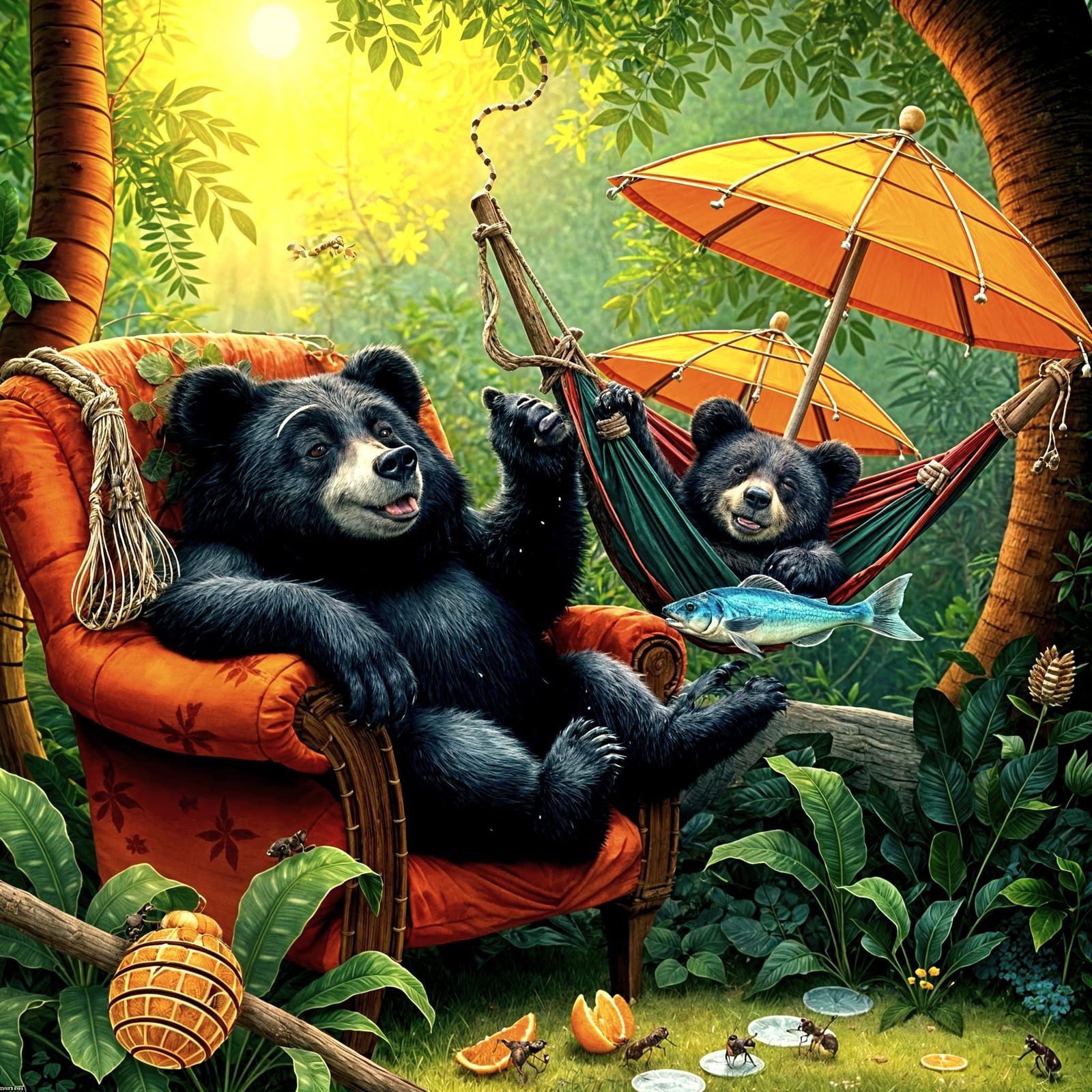 Bears Living The Bare Necessities in Ultra 8k