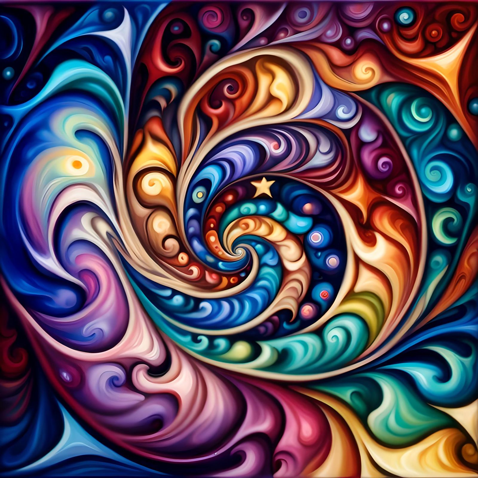 Iridescent Star Field Maelstrom in Abstract Style