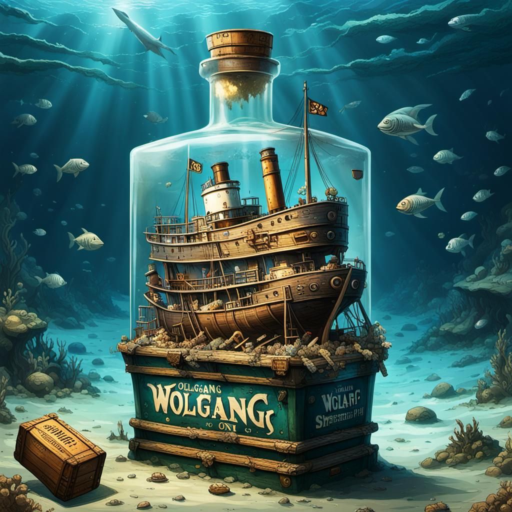 Shipwreck in a Bottle with Golden Rum