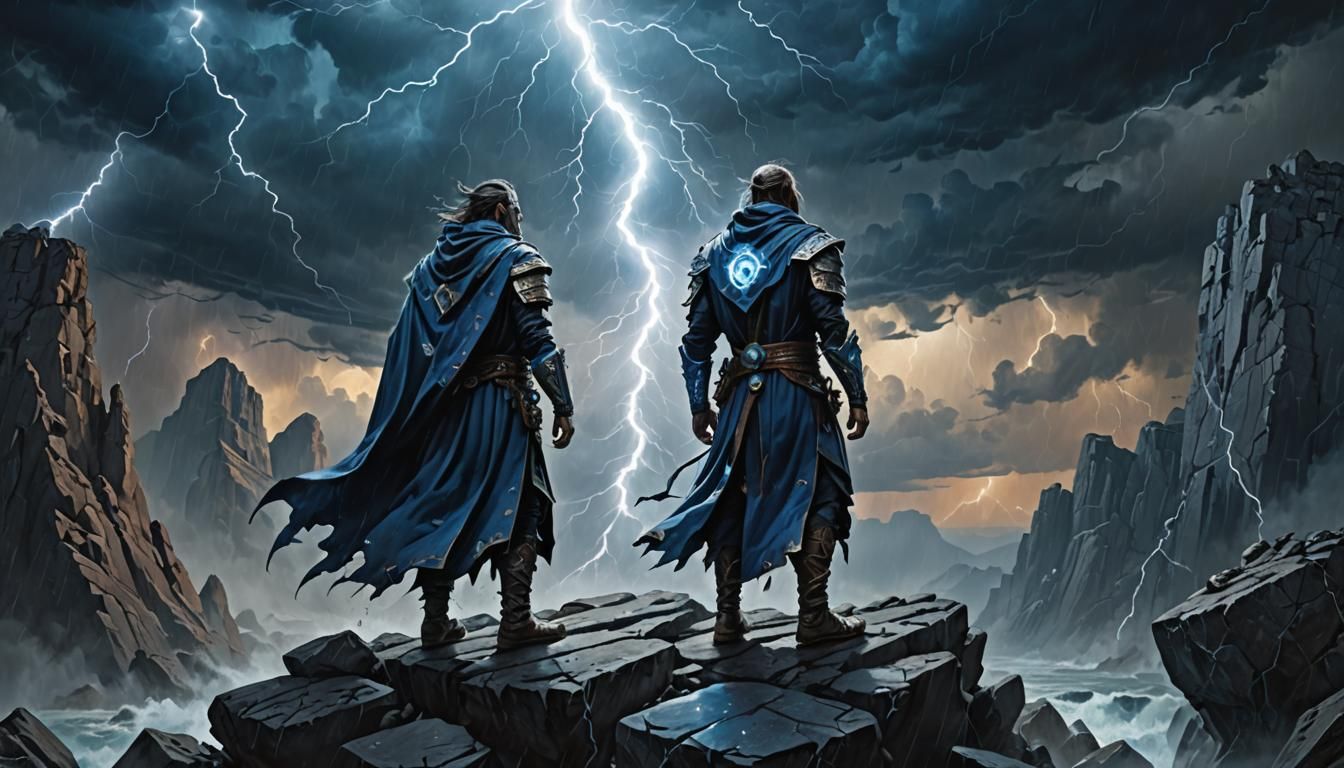 Mystical Storm Caller Shaman in Dystopian Surrealism