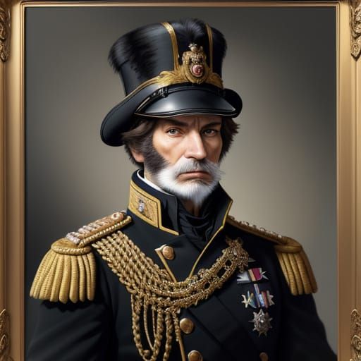 Napoleonic Cat in Ornate Military Uniform