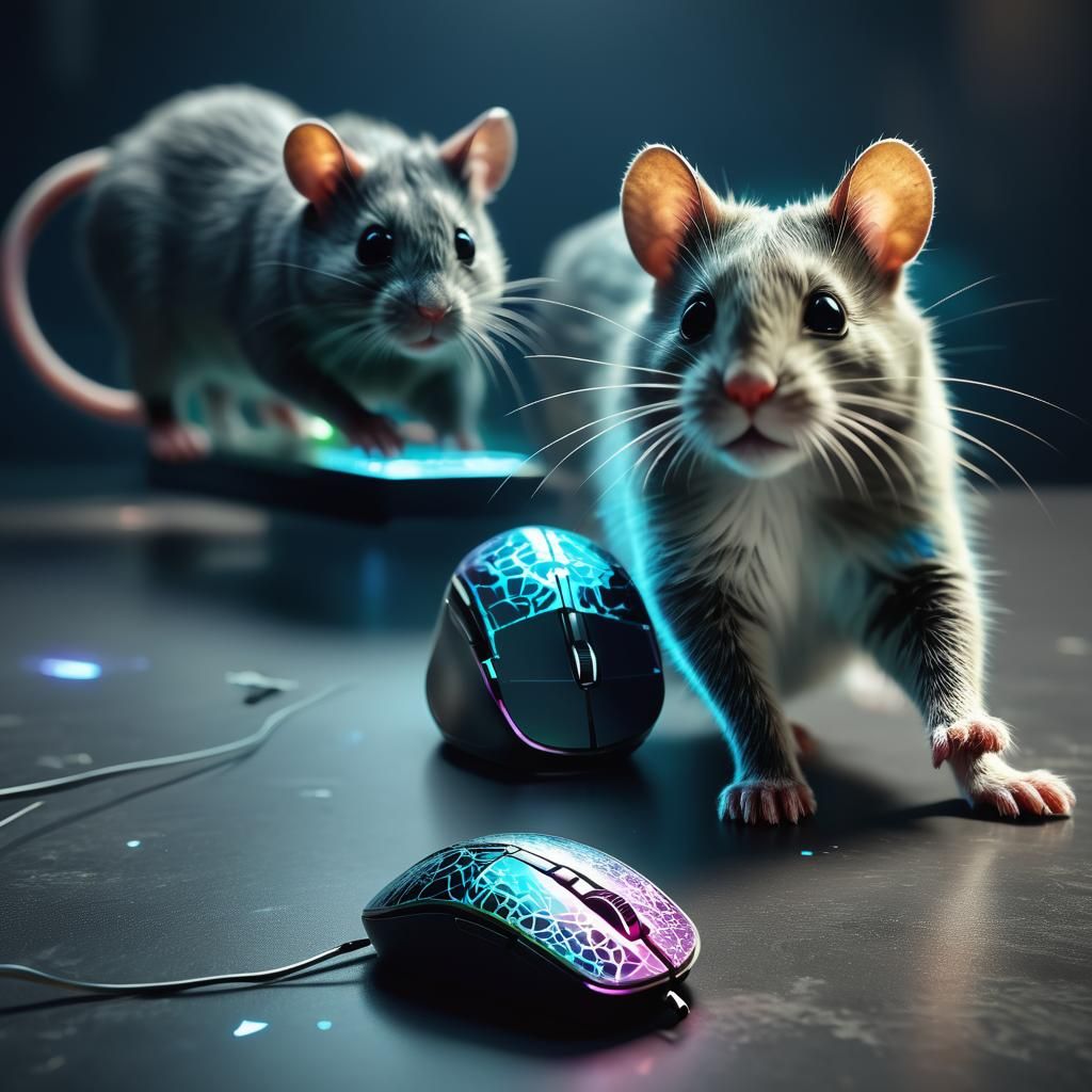 Mice Unite in Surreal Hyperrealistic Scene