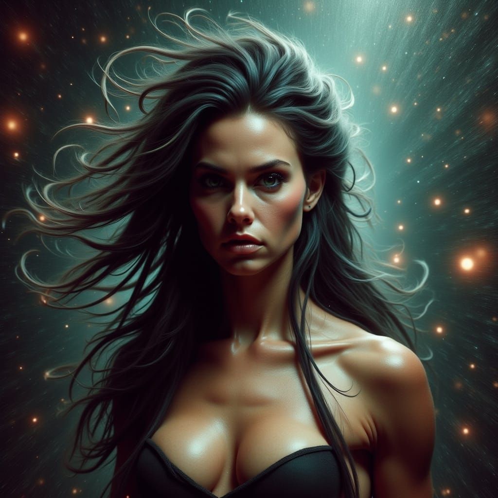 Sinister Woman in Comic Book Style