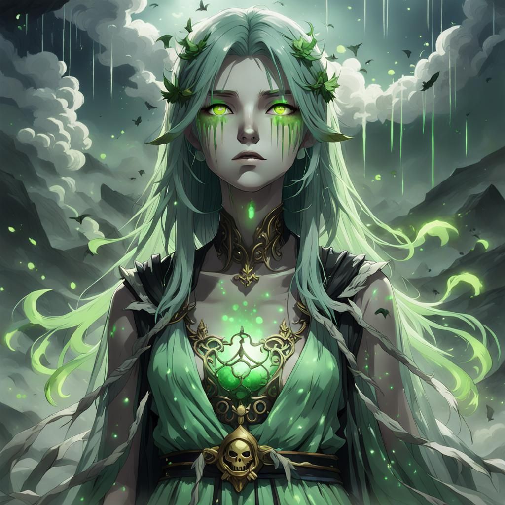 Anime Goddess of Mist and Death in 3D